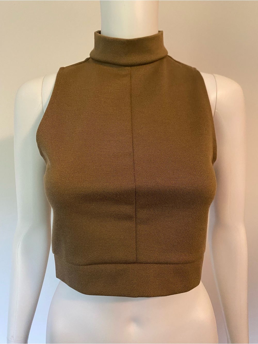 Young & Reckless Olive Sleeveless Mock Neck Crop Top
